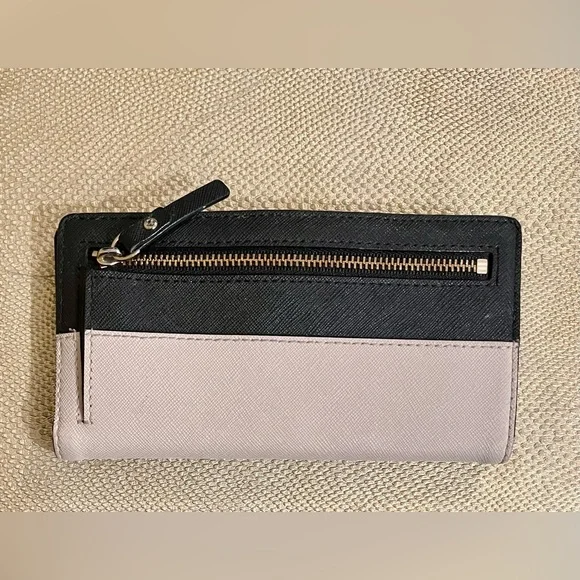 Kate Spade Black & Tan Color Block Wallet - Picture 2 of 8